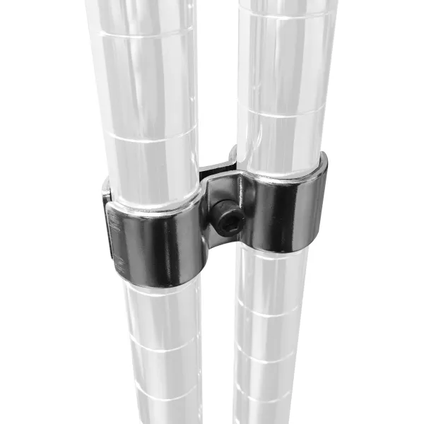 Grampos cromados para estantes